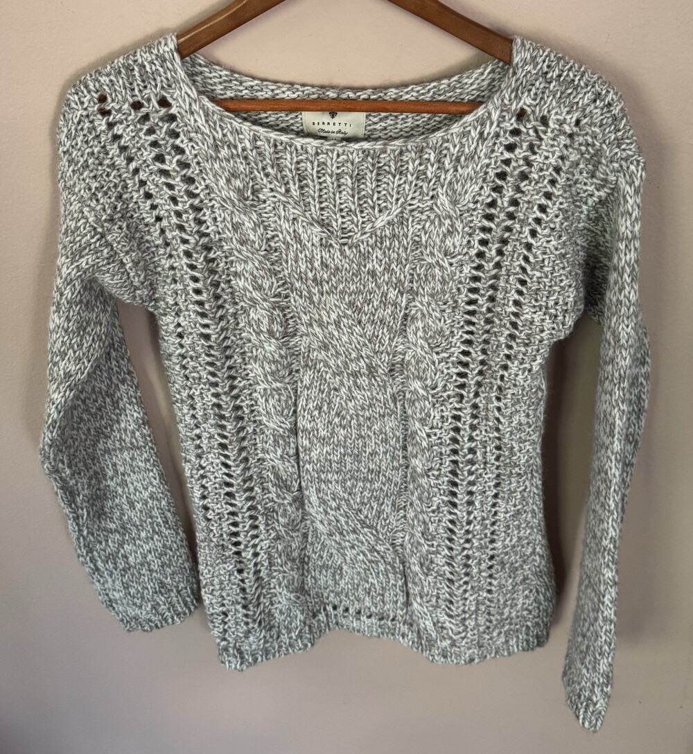 Berretti Sweater Women’s Size Medium Beige Brown White